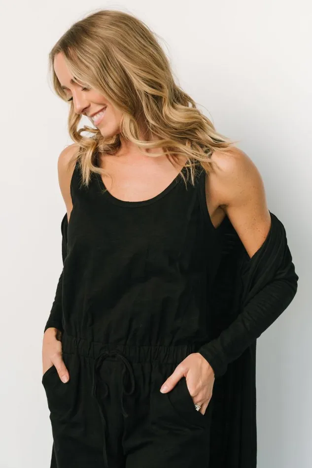 Women Janae Jumpsuit Cardigan Set Black Baltic Born Jumpsuits and Rompers