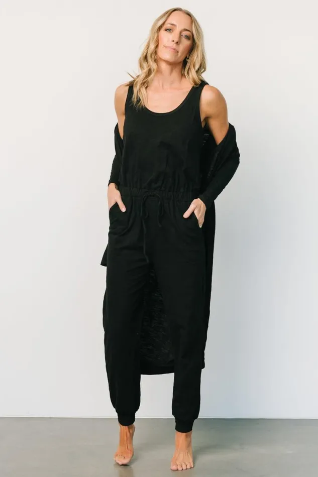 Women Janae Jumpsuit Cardigan Set Black Baltic Born Jumpsuits and Rompers