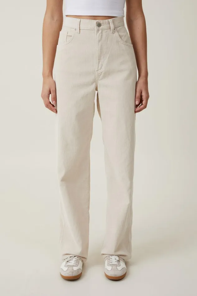 Women Jeans Cotton On Cord Straight Jean Porcelain