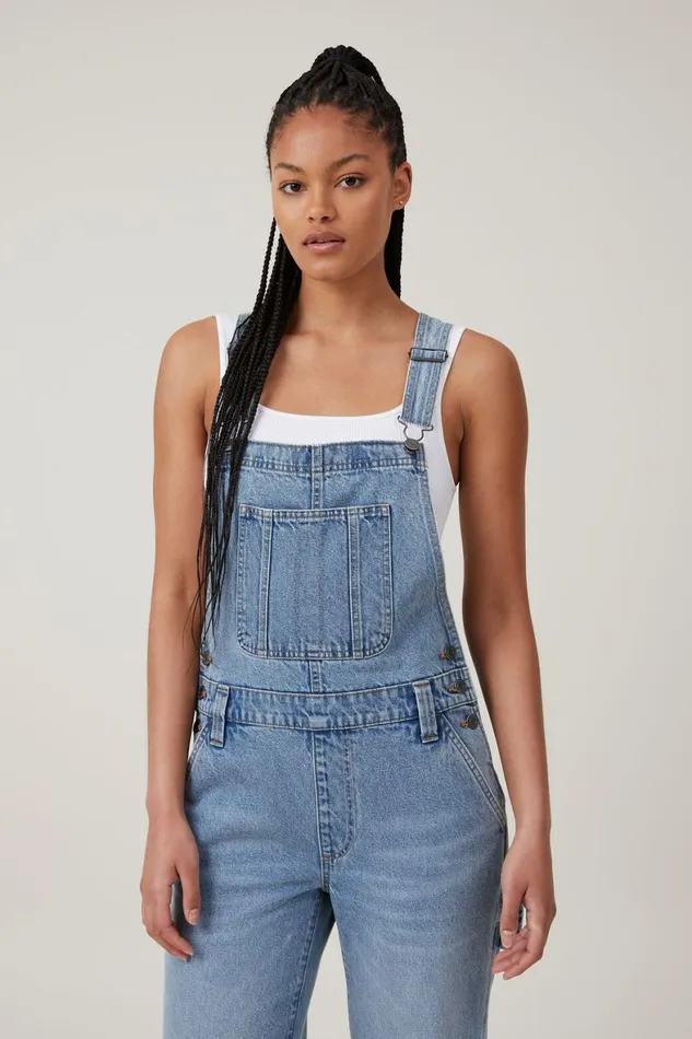Women Jeans Cotton On Denim Overall Bells Blue