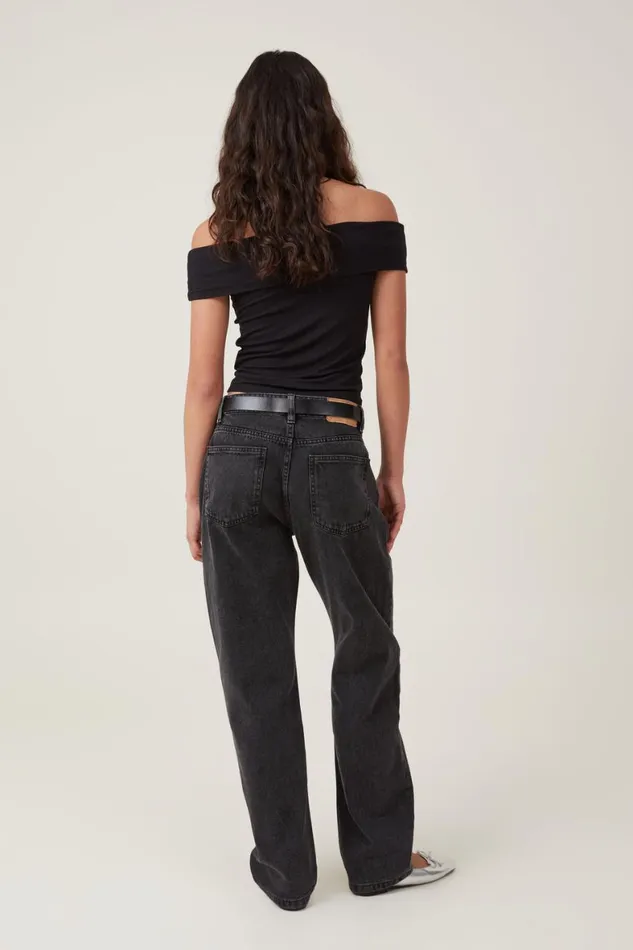 Women Jeans Cotton On Original Straight Jean Graphite Black