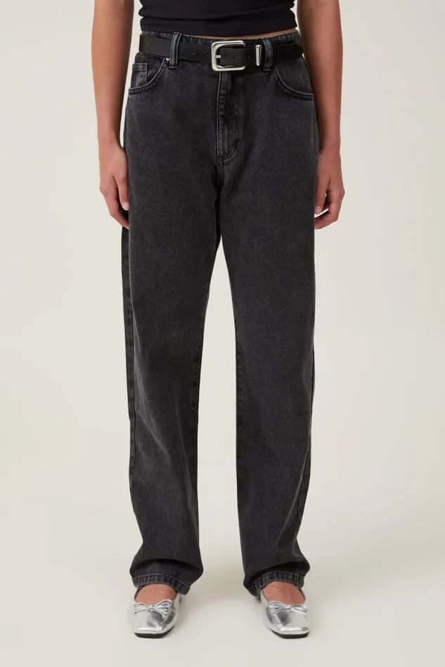 Women Jeans Cotton On Original Straight Jean Graphite Black