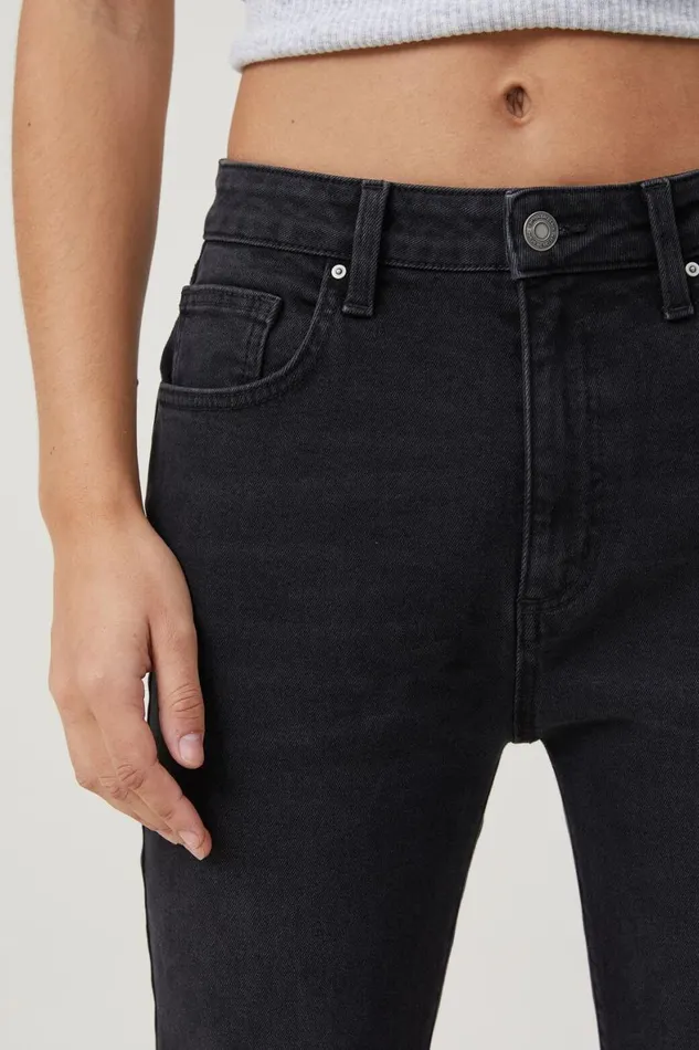 Women Jeans Cotton On Slim Straight Jean Black Pepper