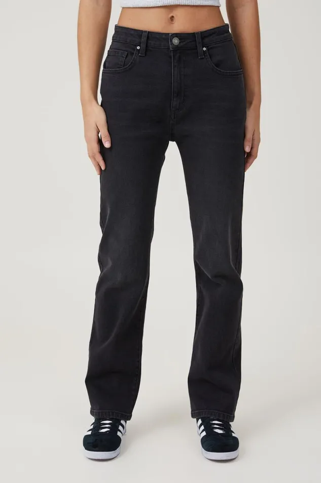 Women Jeans Cotton On Slim Straight Jean Black Pepper