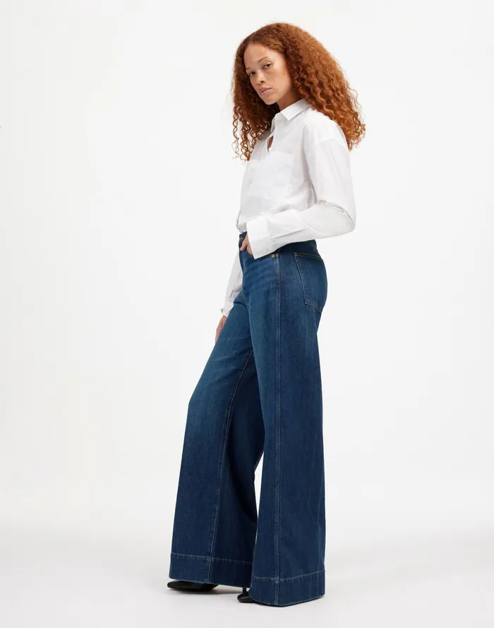 Women Jeans Madewell Curvy SuperwideLeg Jeans Softdrape Denim Edition Ellsworth Wash