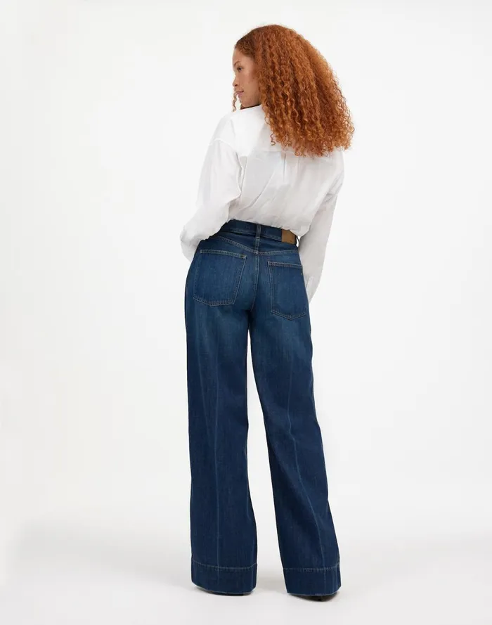 Women Jeans Madewell Curvy SuperwideLeg Jeans Softdrape Denim Edition Ellsworth Wash