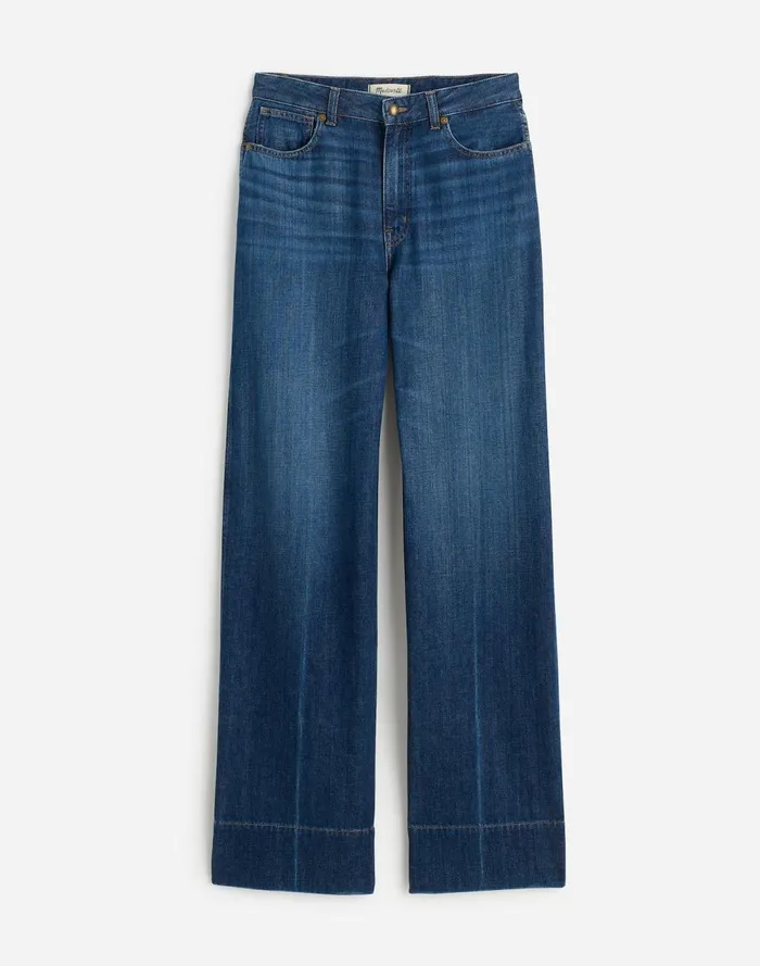 Women Jeans Madewell Curvy SuperwideLeg Jeans Softdrape Denim Edition Ellsworth Wash