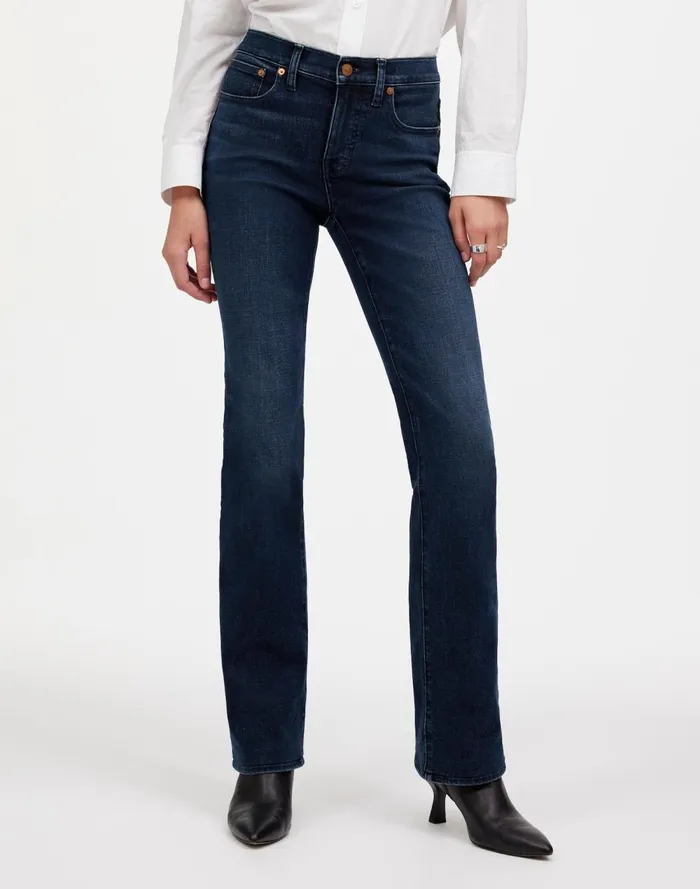 Women Jeans Madewell Kick Out FullLength Jeans Kingston Wash