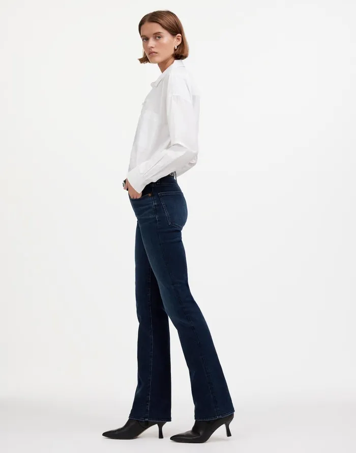 Women Jeans Madewell Kick Out FullLength Jeans Kingston Wash