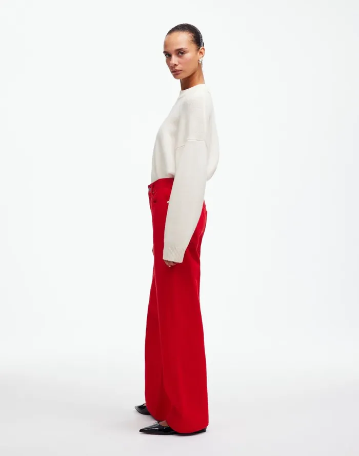 Women Jeans Madewell LowSlung Baggy Jeans Bright Cherry