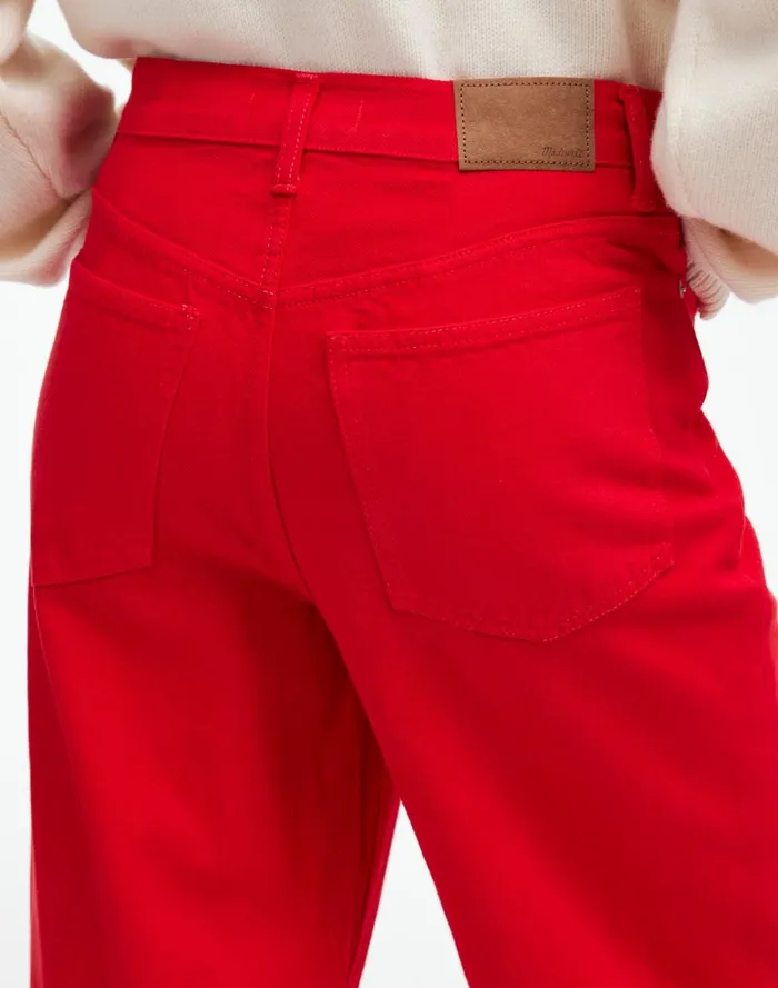 Women Jeans Madewell LowSlung Baggy Jeans Bright Cherry