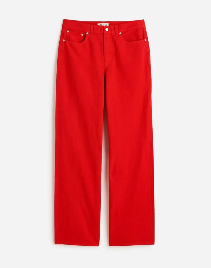 Women Jeans Madewell LowSlung Baggy Jeans Bright Cherry