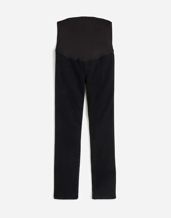 Women Jeans Madewell Maternity OvertheBelly MidRise Stovepipe Jeans In Black Rinse Wash Black Rinse Wash