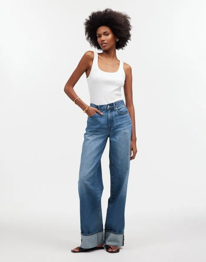 Women Jeans Madewell SuperwideLeg Jeans In Fannin Wash Fannin Wash