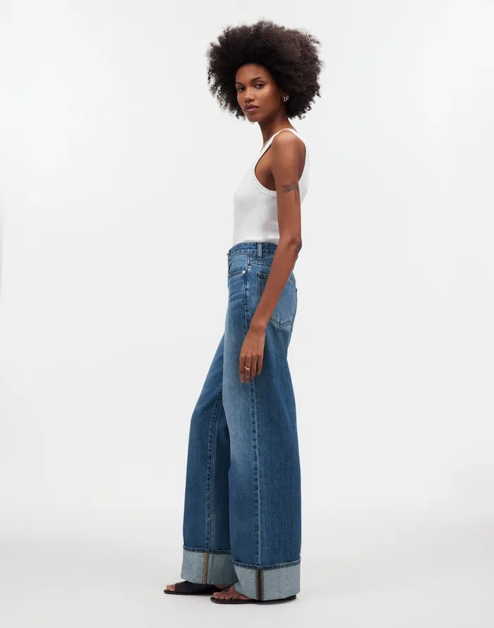 Women Jeans Madewell SuperwideLeg Jeans In Fannin Wash Fannin Wash