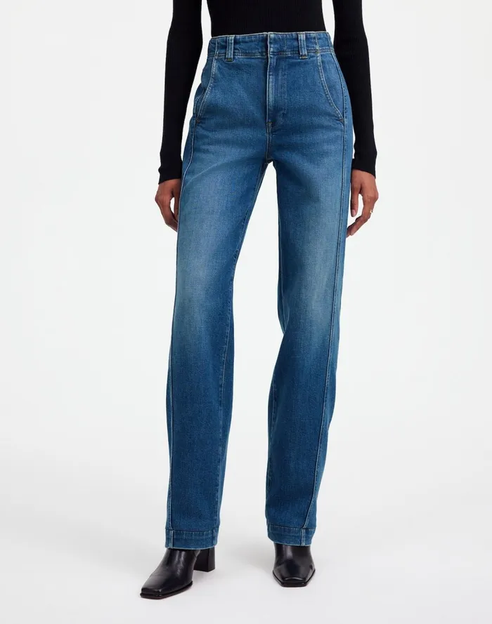 Women Jeans Madewell Tapered Denim Trousers Calvert Wash