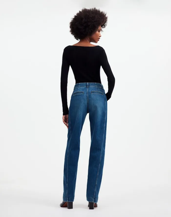 Women Jeans Madewell Tapered Denim Trousers Calvert Wash