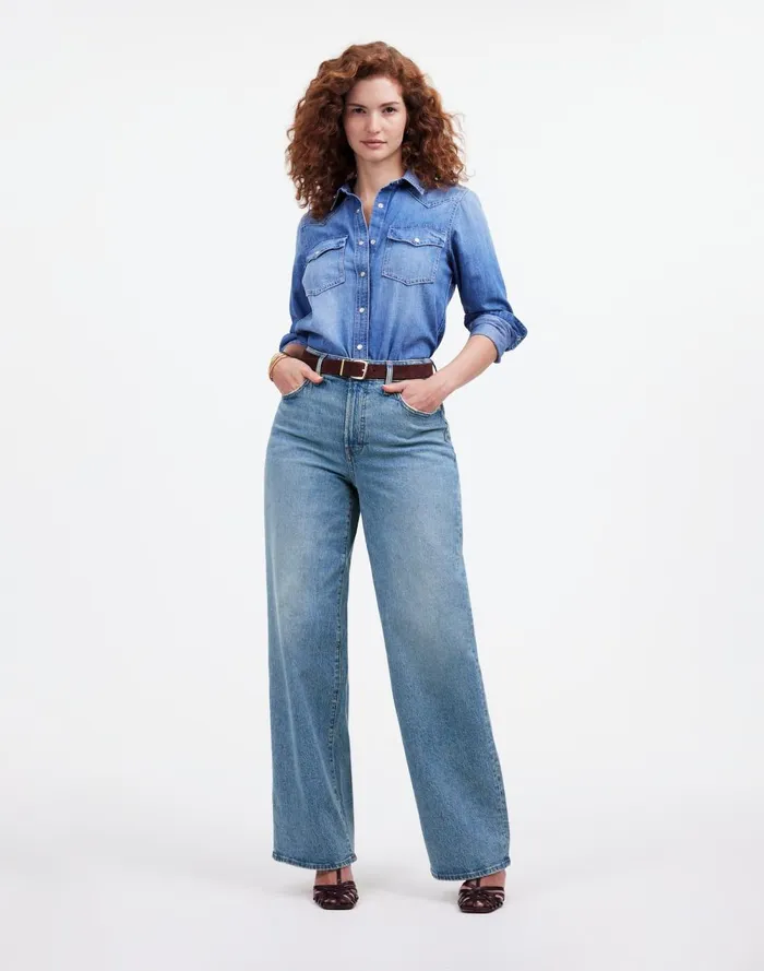 Women Jeans Madewell The Curvy Perfect Vintage WideLeg Jean Enmore Wash