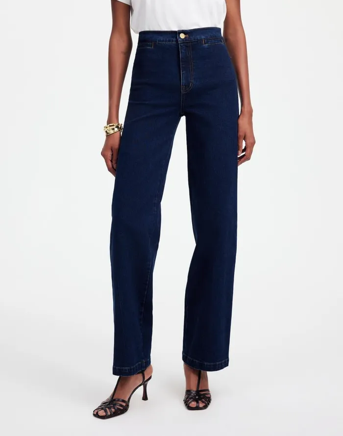 Women Jeans Madewell The Emmett WideLeg Jean Welt Pocket Edition Leffers Wash