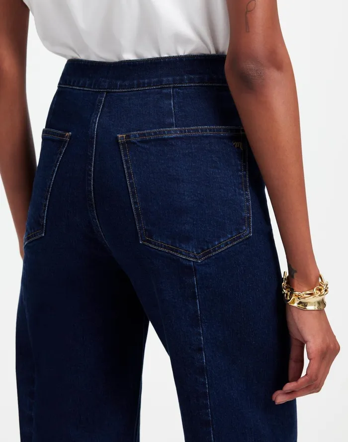 Women Jeans Madewell The Emmett WideLeg Jean Welt Pocket Edition Leffers Wash