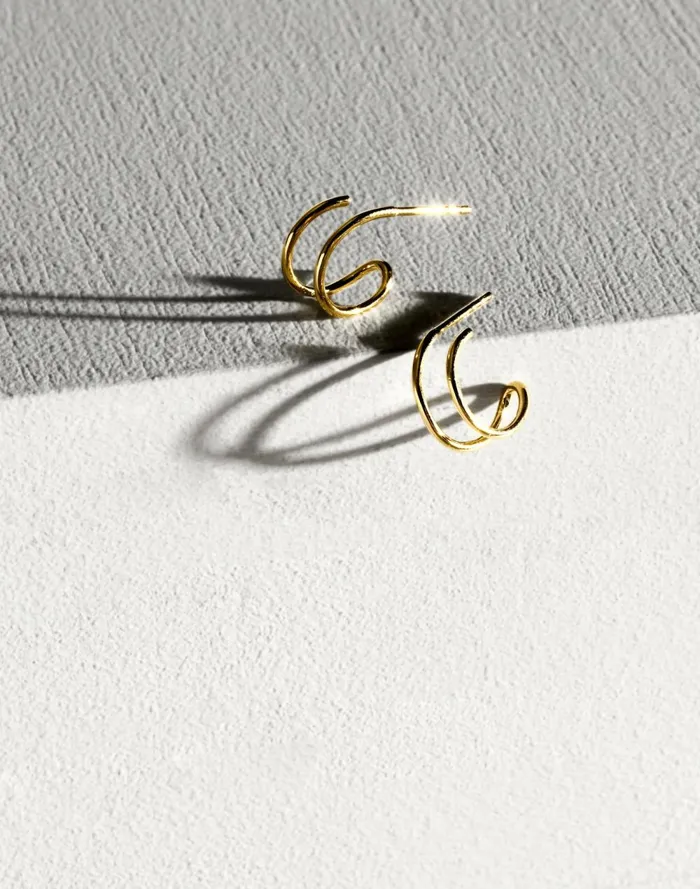 Women Jewelry Madewell DemiFine Double Hoop Earrings 14k Gold