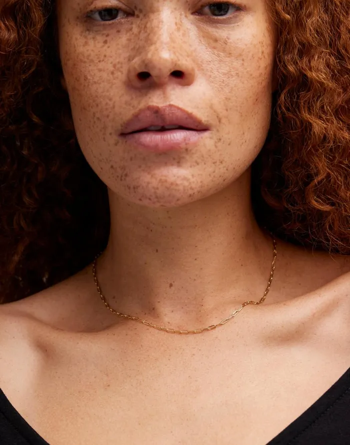 Women Jewelry Madewell DemiFine Paperclip Chain Necklace 14k Gold