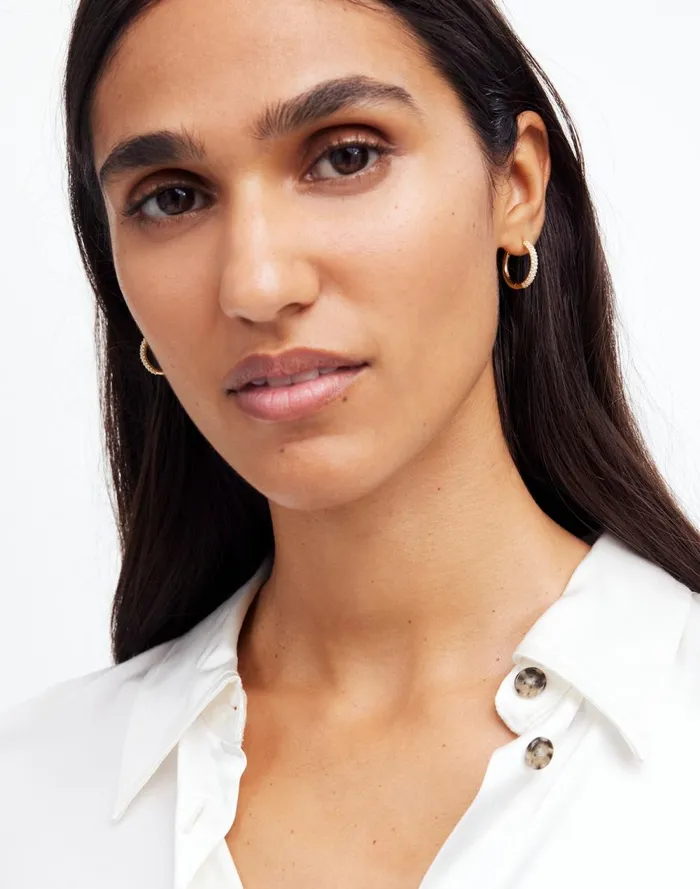 Women Jewelry Madewell DemiFine Small Hoop Earrings 14k Gold