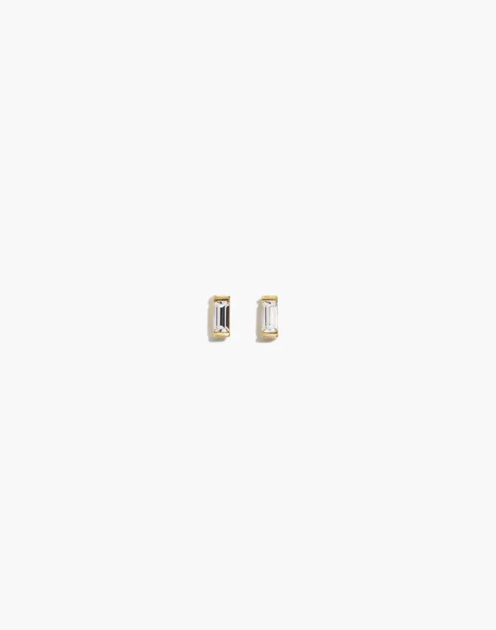 Women Jewelry Madewell Katie Dean Jewelry 18k GoldPlated Crystal Baguette Stud Earrings Gold
