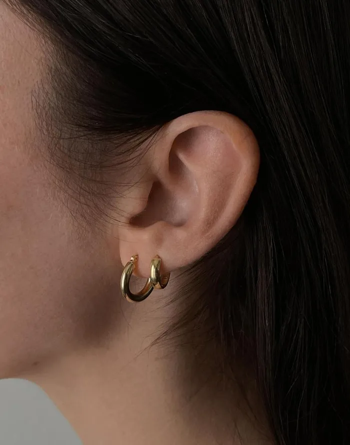 Women Jewelry Madewell Kinn Studio Kinn Studio Classic Hoop Earrings Extra Small Gold