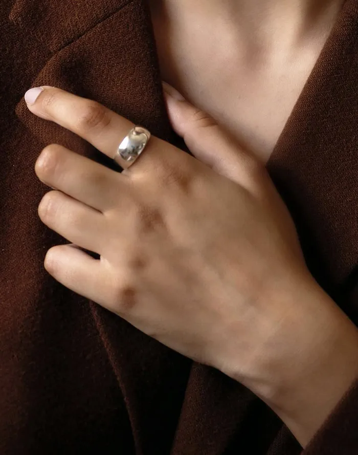 Women Jewelry Madewell Maslo Jewelry Domed Ring Sterling Silver Silver