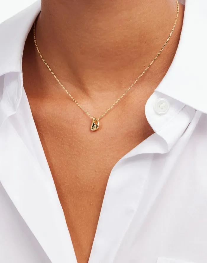 Women Jewelry Madewell Molten Pendant Necklace Pale Gold