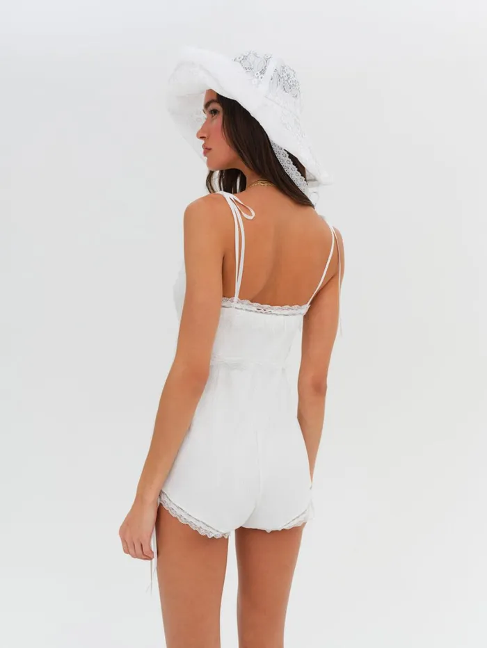 Women Joan Romper White For Love and Lemons Knitwear