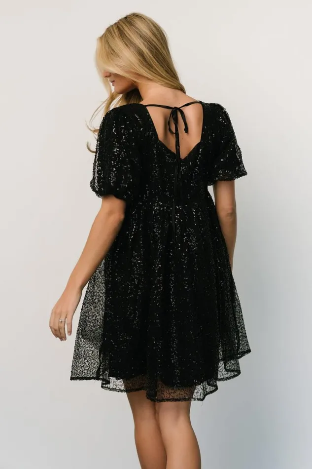 Women Joy Sequin Pearl Short Dress Black Baltic Born Embellished and Sequined