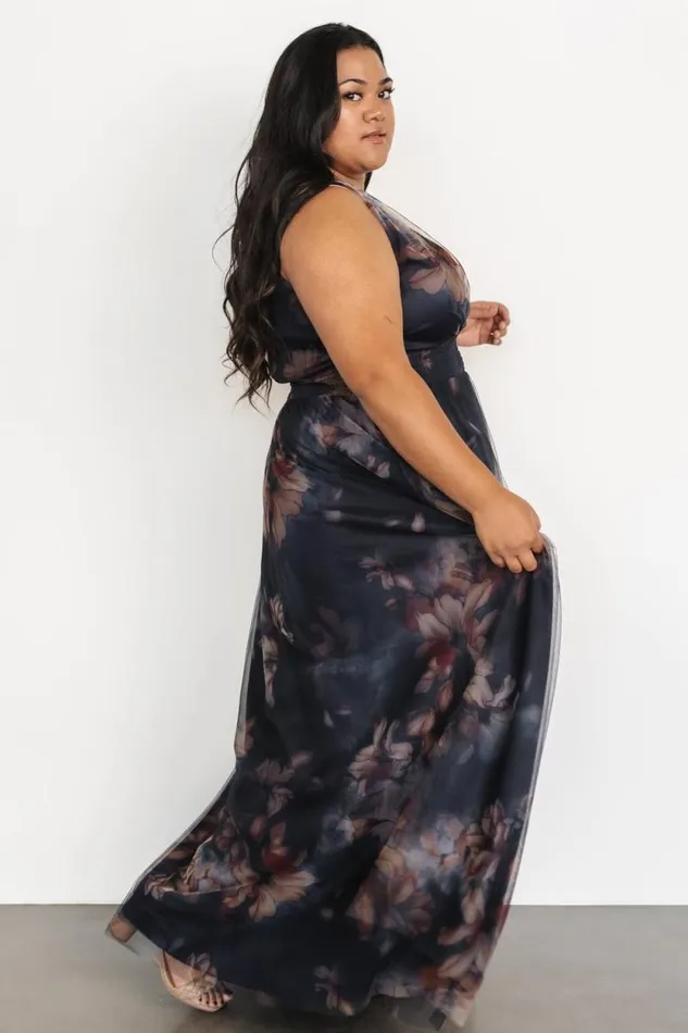 Women Kamila Tulle Maxi Dress Dark Blue Floral Baltic Born The Guest Edit Women Kamila Tulle Maxi Dress Dark Blue Floral Baltic Born The Guest Edit