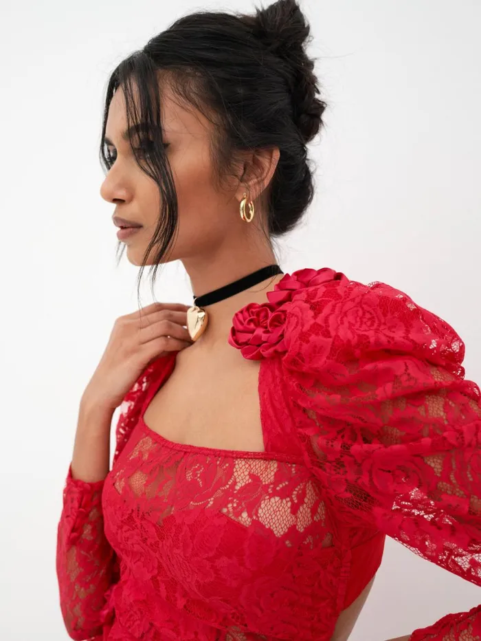 Women Kana Midi Dress Red For Love and Lemons Dresses Women Kana Midi Dress Red For Love and Lemons Dresses