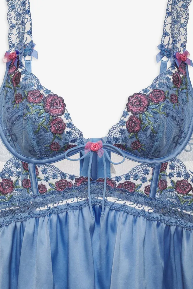 Women Katara Slip Dress Blue For Love and Lemons Lingerie Women Katara Slip Dress Blue For Love and Lemons Lingerie