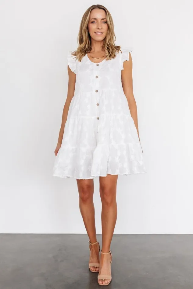 Women Kayla Button Up Short Dress Off White Baltic Born Cover Up