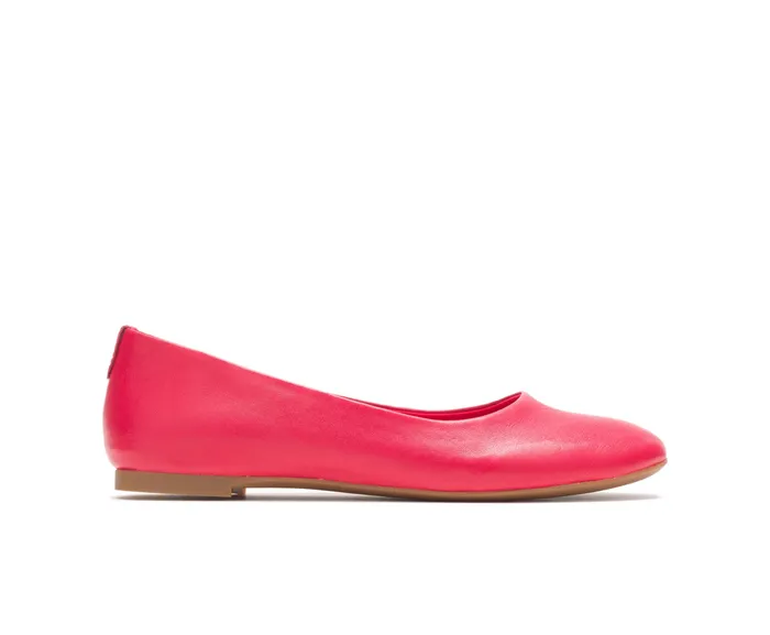 Women Kendal Ballet Perfect Fit Fire Red Leather Flats and SlipOns Hush Puppies