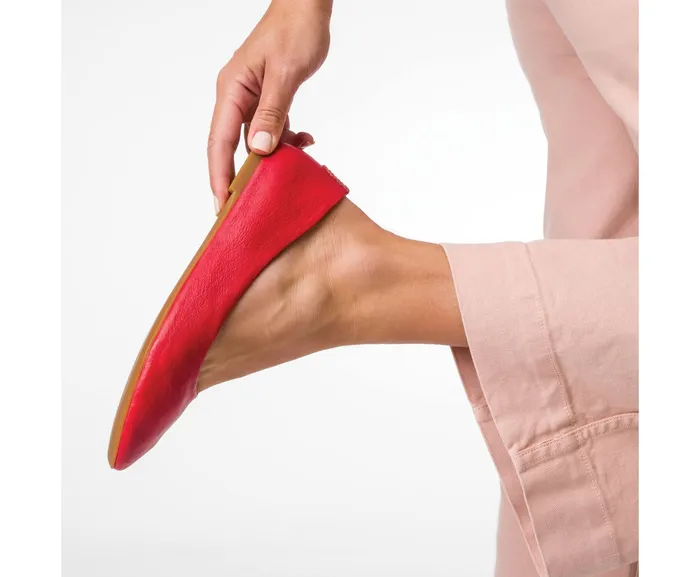 Women Kendal Ballet Perfect Fit Fire Red Leather Flats and SlipOns Hush Puppies Women Kendal Ballet Perfect Fit Fire Red Leather Flats and SlipOns Hush Puppies