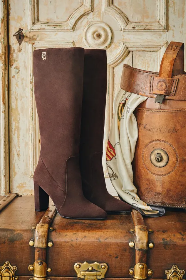 Women Kensington Knee Boot Chocolate Suede Holland Cooper Boots