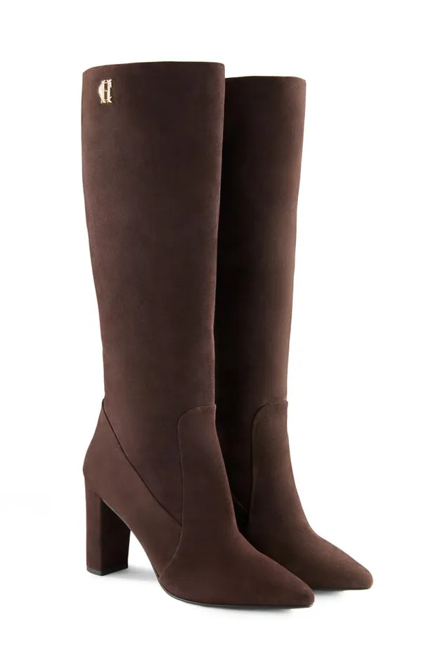 Women Kensington Knee Boot Chocolate Suede Holland Cooper Boots Women Kensington Knee Boot Chocolate Suede Holland Cooper Boots