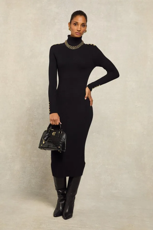 Women Kensington Midi Jumper Dress Black Holland Cooper Dresses Women Kensington Midi Jumper Dress Black Holland Cooper Dresses