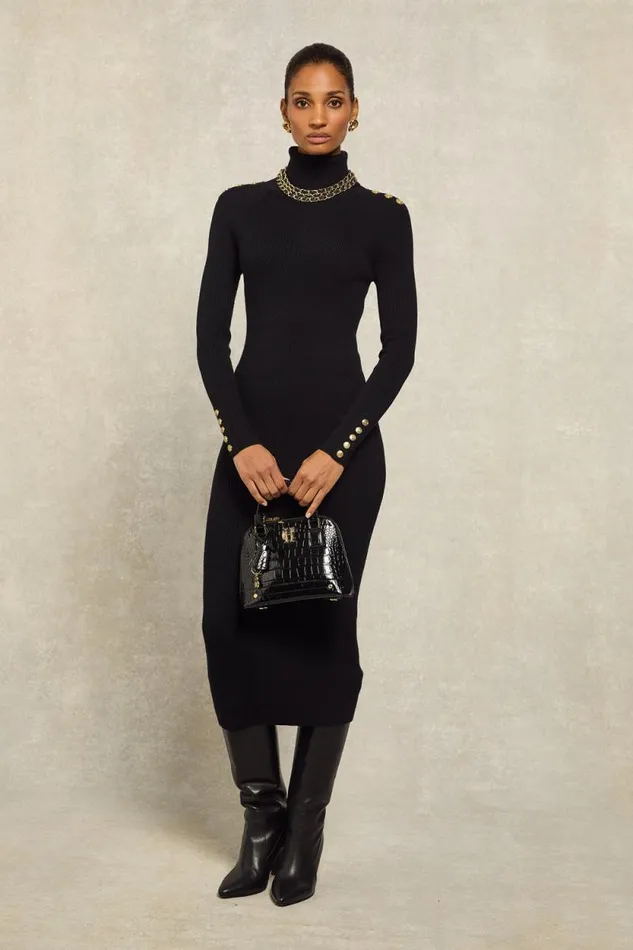 Women Kensington Midi Jumper Dress Black Holland Cooper Dresses Women Kensington Midi Jumper Dress Black Holland Cooper Dresses