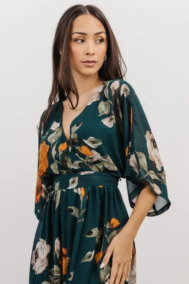 Women Kia Kimono Maxi Dress Deep Topaz Floral Baltic Born Maxi Dresses Women Kia Kimono Maxi Dress Deep Topaz Floral Baltic Born Maxi Dresses