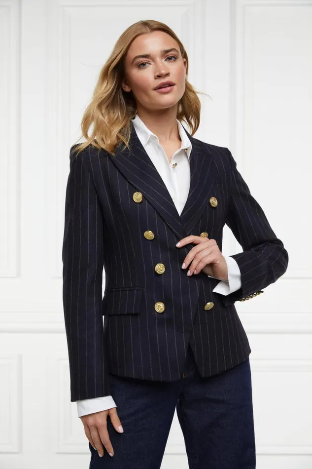 Women Knightsbridge Blazer Navy Chalk Pinstripe Holland Cooper Tailoring