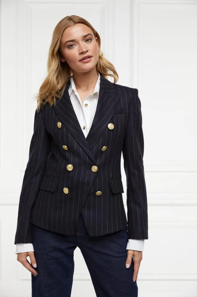 Women Knightsbridge Blazer Navy Chalk Pinstripe Holland Cooper Tailoring