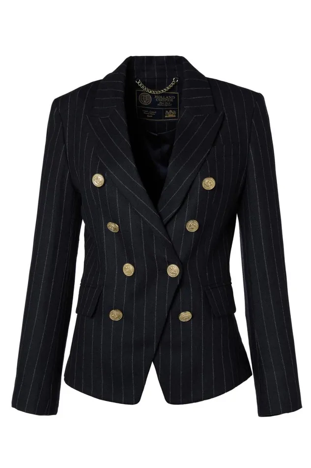Women Knightsbridge Blazer Navy Chalk Pinstripe Holland Cooper Tailoring
