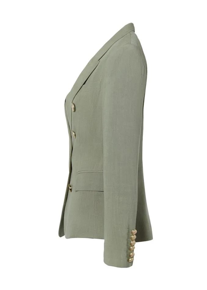 Women Knightsbridge Blazer Sage Linen Holland Cooper Tailoring