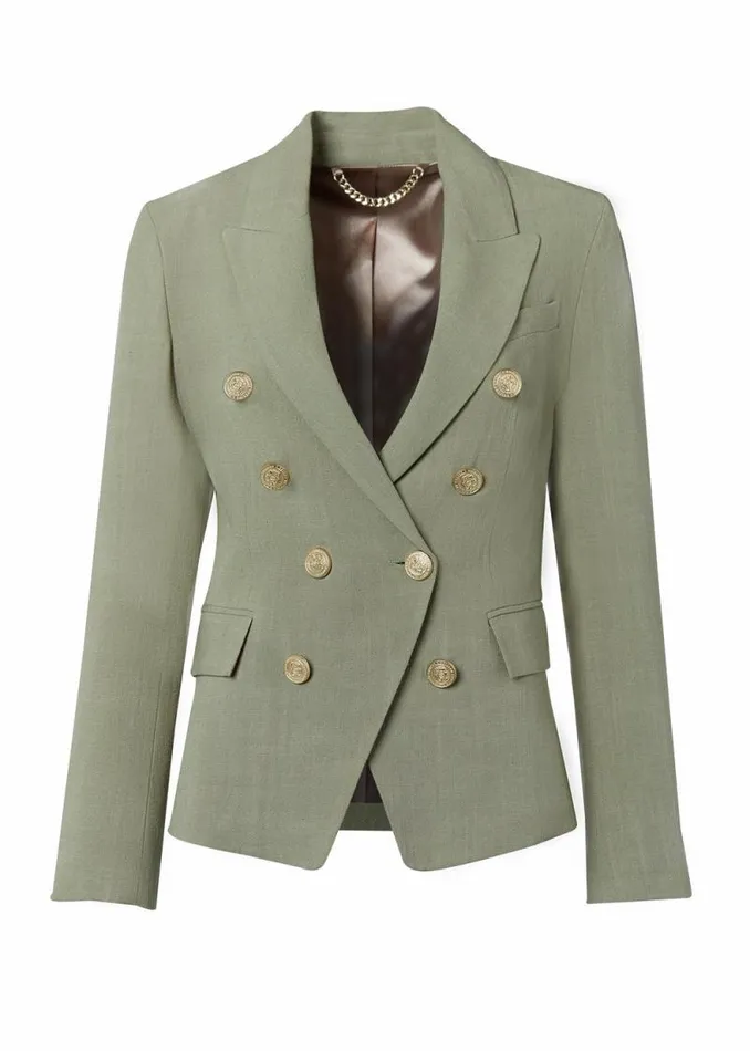 Women Knightsbridge Blazer Sage Linen Holland Cooper Tailoring