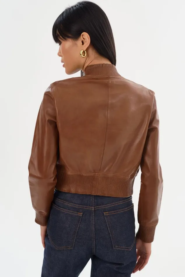 Women KORDELLA Reversible Leather Bomber Jacket Luggagegold LAMARQUE Bombers Women KORDELLA Reversible Leather Bomber Jacket Luggagegold LAMARQUE Bombers